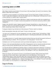 abqjo urnal.co m  http://www.abqjo urnal.co m/main[removed]blo gs/nm-science/learning-water-at-unm.html Learning water at UNM By Jo hn Fleck / Jo urnal Staff Writer