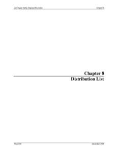 Las Vegas Valley Disposal Boundary  Chapter 8 Chapter 8 Distribution List
