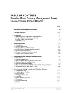 Russian River Estuary Management Project Draft EIR