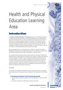 NT Curriculum Framework  229 Health and Physical Education Learning