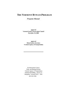 The Vermont Byways Program