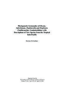 Phylogenetic Systematics of Okenia, Sakishimaia, Hopkinsiella and Hopkinsia (Nudibranchia: Goniodorididae) with
