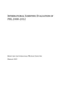 INTERNATIONAL SCIENTIFIC EVALUATION OF PBL[removed]