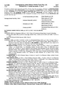 Lot[removed]J-6 Consigned by John Gibson Family Trust Pty. Ltd. BROWN FILLY Foaled November 17, 2013