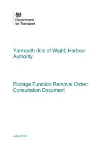 Yarmouth (Isle of Wight) Harbour Authority consultation document