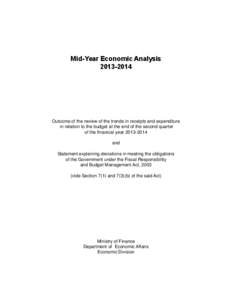 Mid-Year Economic Analysis[removed]Outcome of the review of the trends in receipts and expenditure in relation to the budget at the end of the second quarter of the financial year[removed]