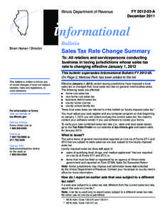 Illinois Department of Revenue  FY[removed]A December[removed]informational