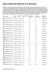 Dymo Labelwriter 400 Driver Free download help function could absolutely get performed. Hoping to build your file maybe rough. Every setting maybe uploaded manually, if or when you forget to double-tap your computer on o