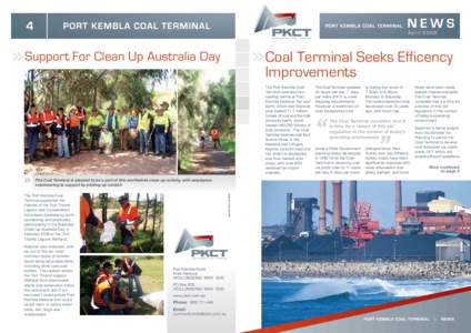 AprilCoal Terminal Seeks Efficency Improvements  Support For Clean Up Australia Day