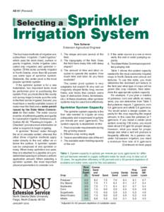 Selecting a Sprinkler Irrigation System