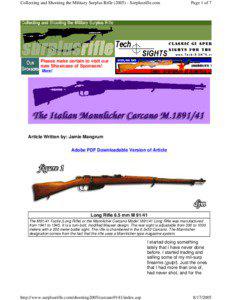 Bolt action / Rifle / Mauser / Clip / 8×56mmR / Karabiner 98k / John F. Kennedy assassination rifle / Bolt-action rifles / Ammunition / Carcano