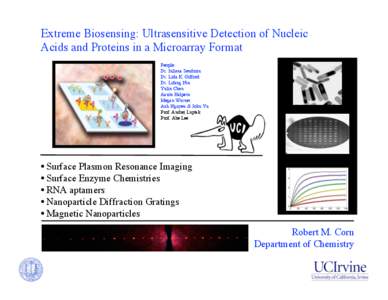Extreme Biosensing: Ultrasensitive Detection of Nucleic Acids and Proteins in a Microarray Format People: Dr. Iuliana Sendroiu Dr. Lida K. Gifford Dr. Lifang Niu