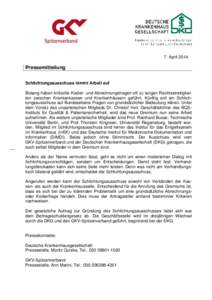 7. April[removed]Pressemitteilung Schlichtungsausschuss nimmt Arbeit auf Bislang haben kritische Kodier- und Abrechnungsfragen oft zu langen Rechtsstreitigkeiten zwischen Krankenkassen und Krankenhäusern geführt. Künfti