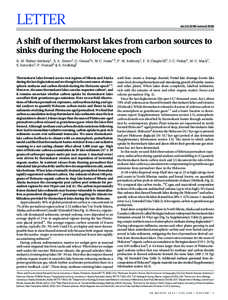 LETTER  doi:[removed]nature13560 A shift of thermokarst lakes from carbon sources to sinks during the Holocene epoch