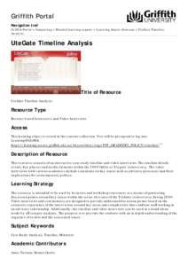 Griffith University | UteGate Timeline Analysis < Learning objects showcase < Blended learning support < Computing