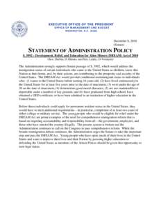 Statement of Administration Policy