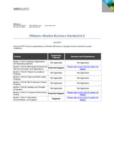 vRealize Business Standard 6.0 VPAT: VMware, Inc.