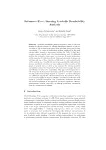 Subsumer-First: Steering Symbolic Reachability Analysis Andrey Rybalchenko1 and Rishabh Singh2 1  Max Planck Institute for Software Systems (MPI-SWS)