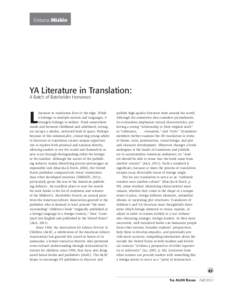 ALAN v39n1 - YA Literature in Translation: A Batch of Batchelder Honorees