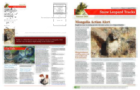 SummerNon-profit Org U.S. Postage  The newsletter of Snow Leopard Trust