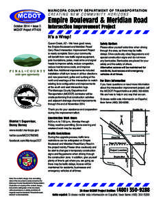 MARICOPA COUNTY DEPARTMENT OF TRANSPORTATION  CREATING NEW COMMUNITY HORIZONS October 2014 • Issue 3 MCDOT Project #TT420
