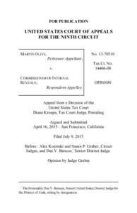 FOR PUBLICATION  UNITED STATES COURT OF APPEALS FOR THE NINTH CIRCUIT  MARTIN OLIVE,