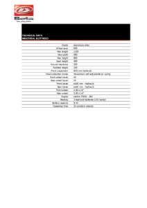 TECHNICAL DATA MINITRIAL ELETTRICO Frame Wheel base Max length Max width