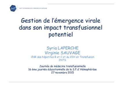 9 - Gestion émergence virale et ST SL-VS