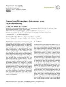 Biogeosciences, 12, 1483–1510, 2015 www.biogeosciences.netdoi:bg © Author(sCC Attribution 3.0 License.  Comparison of ten packages that compute ocean