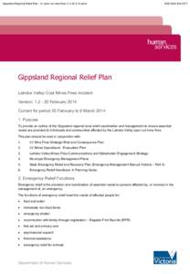 Gippsland Regional Relief Plan - LV open cut mine fires v1[removed]docm  DHS[removed]Gippsland Regional Relief Plan Latrobe Valley Coal Mines Fires Incident