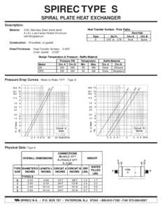 SPIREC TYPE S SPIRAL PLATE HEAT EXCHANGER Description: Material:  Heat Transfer Surface - Flow Paths