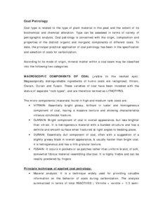 Sedimentary rocks / Economic geology / Sedimentology / Maceral / Vitrinite / Inertinite / Liptinite / Petrography / Fusain / Coal / Geology / Petrology