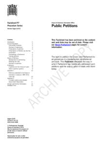 World Wide Web / Tumultuous Petitioning Act / Parliamentary Archives / Politics / Law / Technology / E-Petitioner / Discharge petition / Parliament of the United Kingdom / Petitions / Internet petition