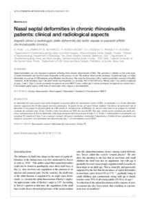 THE PROPOSAL FOR THE MULTICENTRIC STUDY ON THE INCIDENCE OF PARTICULAR TYPES OF SEPTAL DEFORMITIES IN CRS PATIENTS