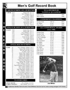 Men’s Golf Record Book CAREER SCORING AVG. (20 ROUNDS) T H E