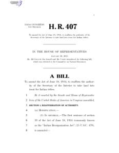 I  114TH CONGRESS 1ST SESSION  H. R. 407