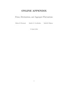 ONLINE APPENDIX Firms, Destinations, and Aggregate Fluctuations Julian di Giovanni Andrei A. Levchenko