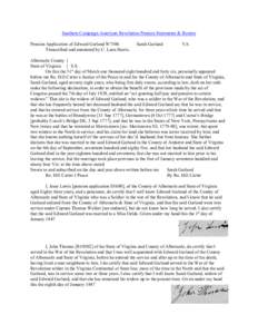 Southern Campaign American Revolution Pension Statements & Rosters Pension Application of Edward Garland W7506 Transcribed and annotated by C. Leon Harris. Sarah Garland