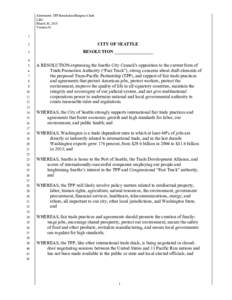 Alternative TPP Resolution/Burgess-Clark LEG March 30, 2015 Version #1 1 2