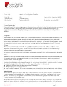 Knowledge / Appeal / Appellate review / Lawsuits / Legal procedure / Expulsion / Academic dishonesty / Academic Senate / Interagency Security Classification Appeals Panel / Education / Academia / Law