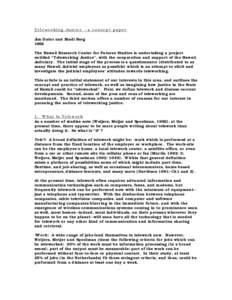 Teleworking Justice - a concept paper Jim Dator and Bindi Borg 1992 The Hawaii Research Center for Futures Studies is undertaking a project entitled 