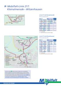 »	Mobilfalt-Linie 217:  Kleinalmerode –  Witzenhausen Linie 217 ab Kleinalmerode  >
