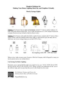 Simplest Solutions for Making Your Home Lighting Dark Sky and Neighbor Friendly Porch, Garage Lights *1*