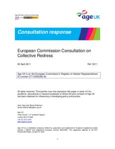 Consultation response  European Commission Consultation on Collective Redress 30 April 2011
