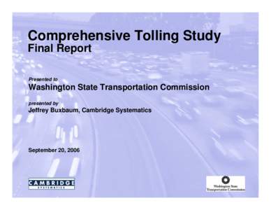 Comprehensive Tolling Study - Final Report
