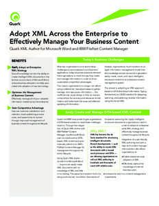 Quark XML Author and IBM FileNet Info Sheet