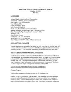 West Chicago Intergovernmental Forum meeting minutes -  October[removed]