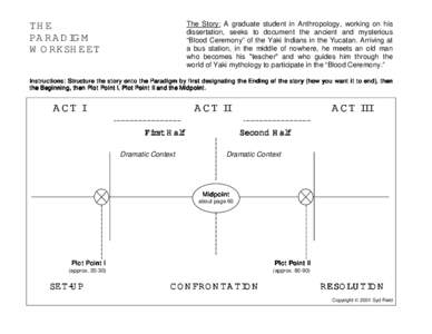 THE PARADIGM WORKSHEET The Story: A graduate student in Anthropology, working on his dissertation, seeks to document the ancient and mysterious