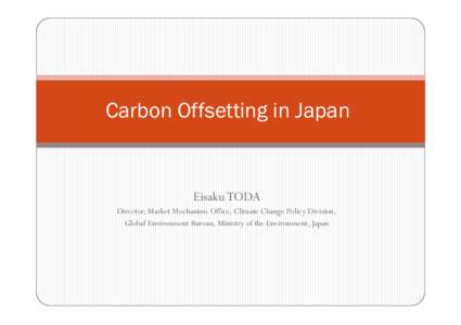 Carbon Offsetting in Japan