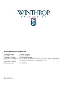 Winthrop University[removed]State Accountability Report